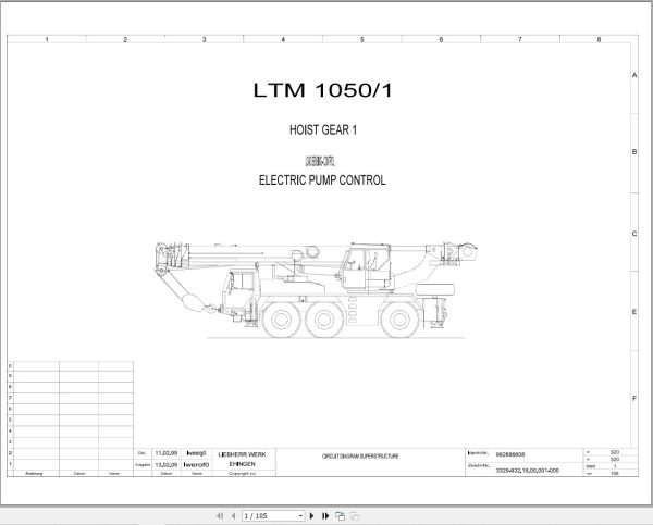Liebherr Crane LTM 1050 1 Z55161 Electric and Hydraulic Diagrams EN 1