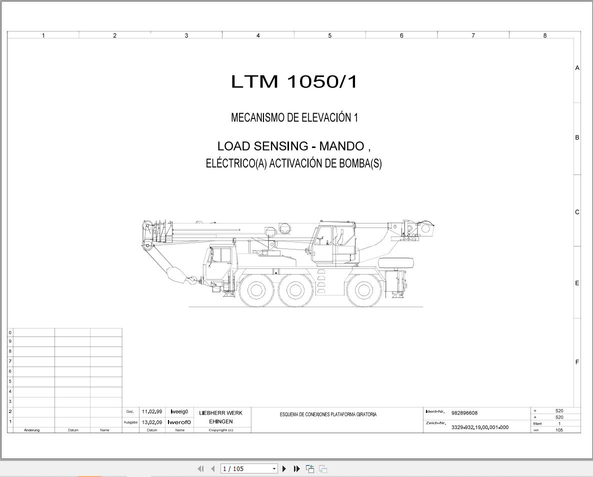 Liebherr Crane LTM 1050 1 Z55161 Electric and Hydraulic Diagrams ES 1