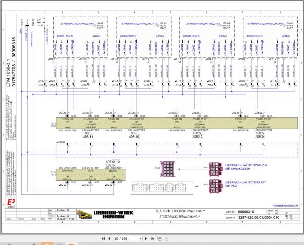Liebherr Crane LTM 1050 3.1 Z83700 Electric and Hydraulic Diagrams DE 2
