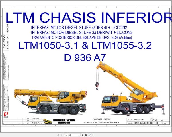 Liebherr Crane LTM 1050 3.1 Z83700 Electric and Hydraulic Diagrams ES 1