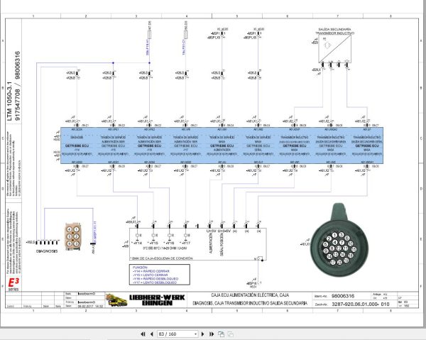Liebherr Crane LTM 1050 3.1 Z83700 Electric and Hydraulic Diagrams ES 2