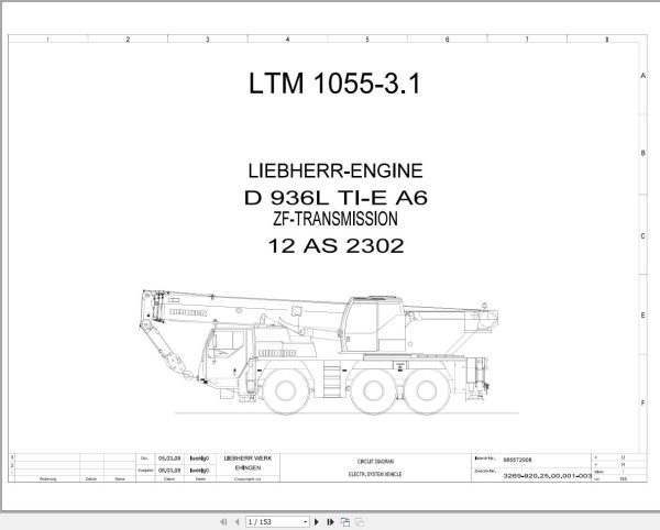Liebherr Crane LTM 1055 3.1 Z84528 Electric and Hydraulic Diagrams EN 1