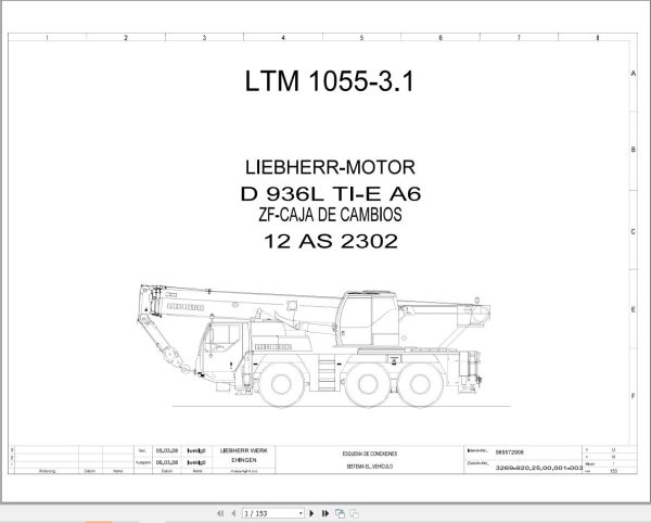 Liebherr Crane LTM 1055 3.1 Z84528 Electric and Hydraulic Diagrams ES 1