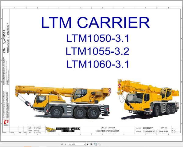 Liebherr Crane LTM 1055 3.2 Z85568 Electric and Hydraulic Diagrams EN 1