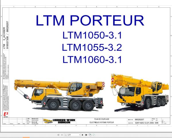 Liebherr Crane LTM 1055 3.2 Z85568 Electric and Hydraulic Diagrams FR 1