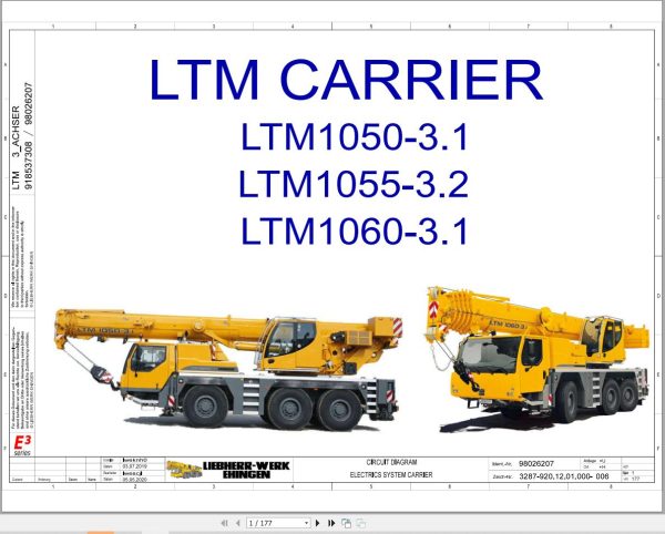 Liebherr Crane LTM 1055 3.2 Z85570 Electric and Hydraulic Diagrams EN 1