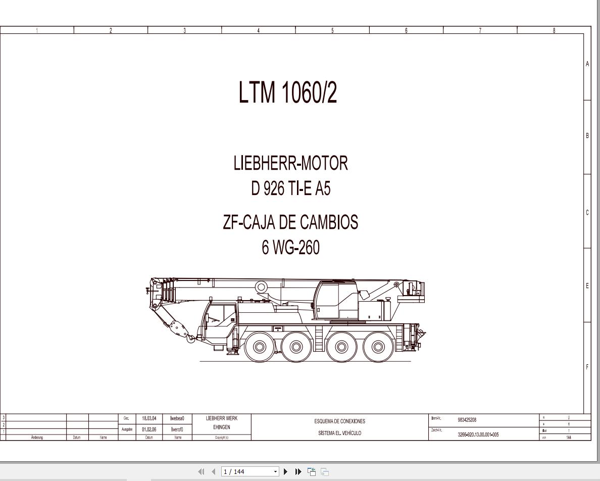 Liebherr Crane LTM 1060 2 Z57701 Electric and Hydraulic Diagrams ES 1