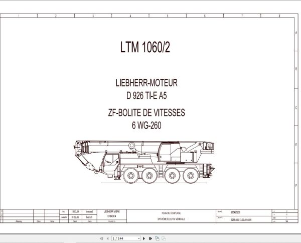 Liebherr Crane LTM 1060 2 Z57701 Electric and Hydraulic Diagrams FR 1