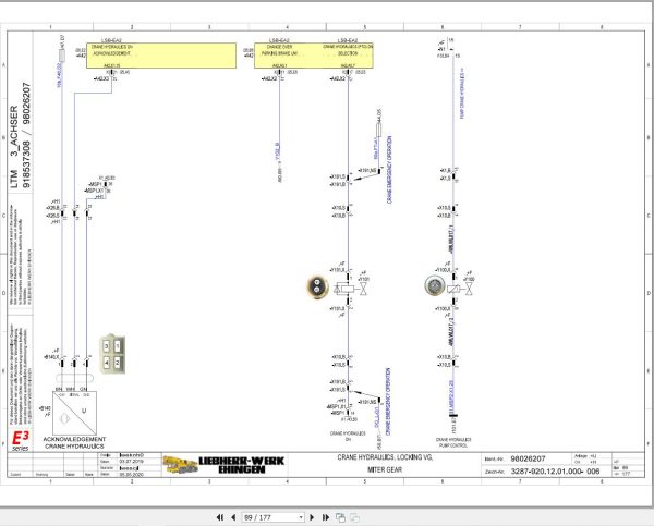 Liebherr Crane LTM 1060 3.1 Z45471 Electric and Hydraulic Diagrams EN 2