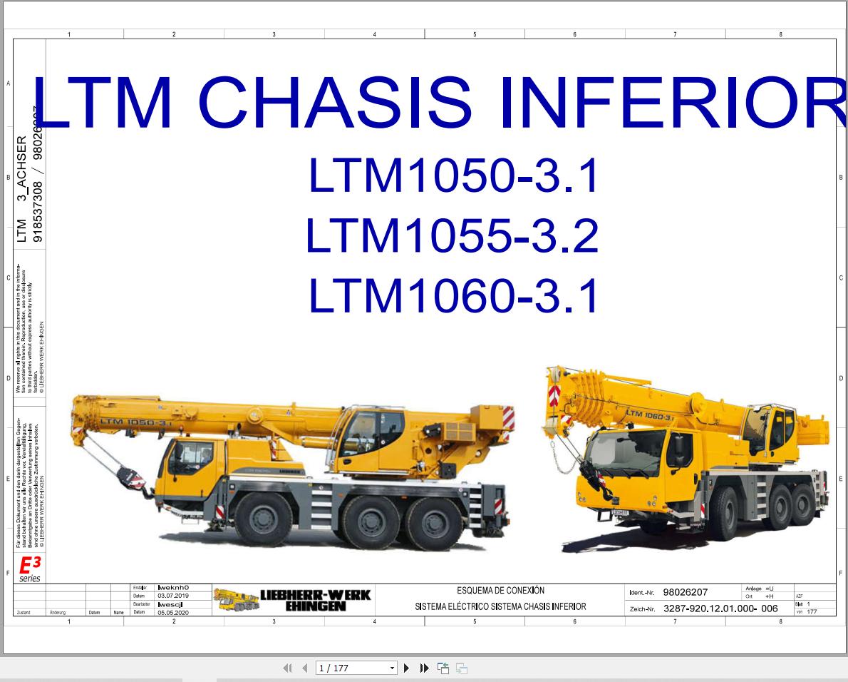 Liebherr Crane LTM 1060 3.1 Z45471 Electric and Hydraulic Diagrams ES 1