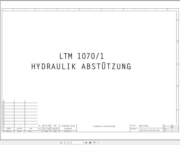 Liebherr Crane LTM 1070 1 Z22713 Electric and Hydraulic Diagrams DE 1