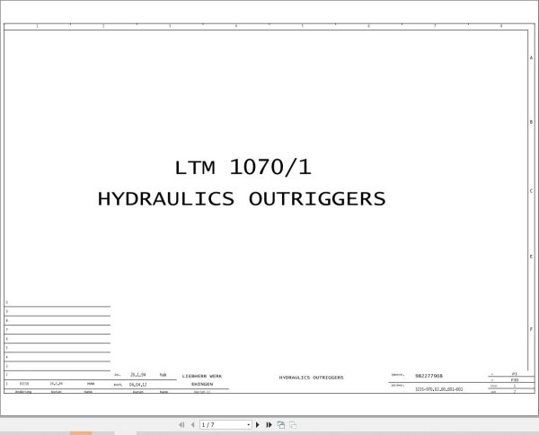Liebherr Crane LTM 1070 1 Z22713 Electric and Hydraulic Diagrams EN 1