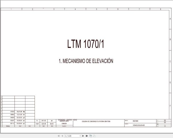 Liebherr Crane LTM 1070 1 Z22713 Electric and Hydraulic Diagrams ES 1