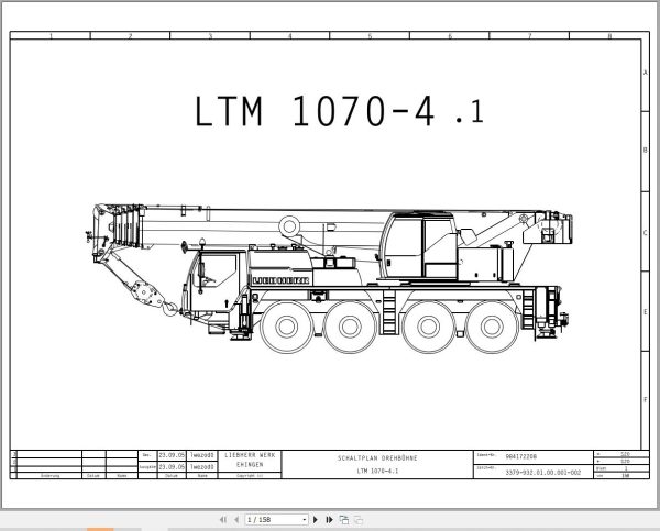 Liebherr Crane LTM 1070 2 Z59015 Electric and Hydraulic Diagrams DE 1