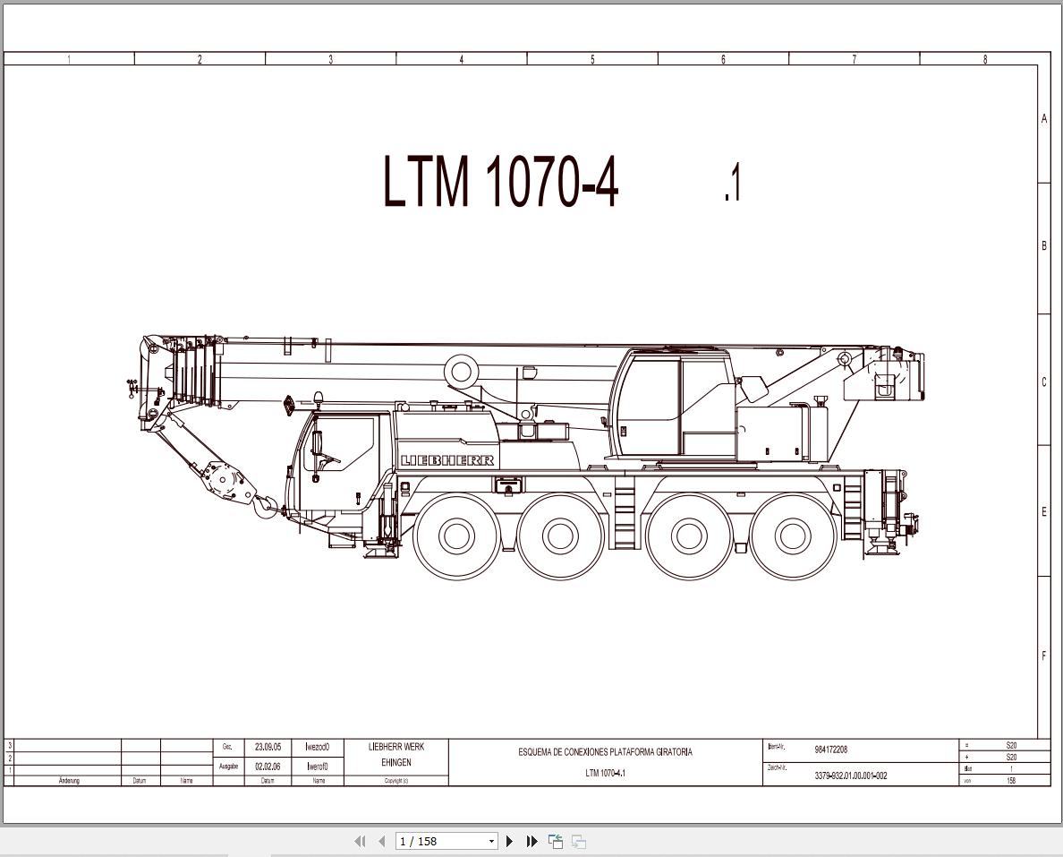 Liebherr Crane LTM 1070 2 Z59015 Electric and Hydraulic Diagrams ES 1