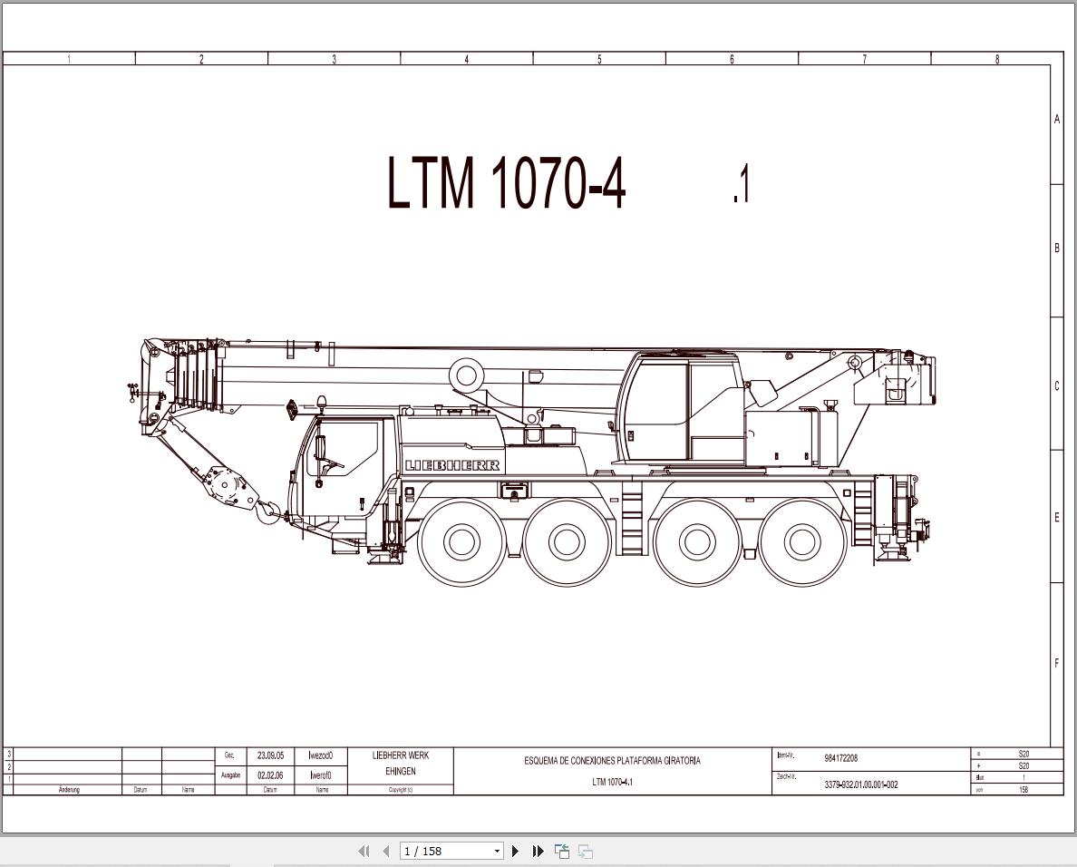Liebherr Crane LTM 1070 4.1 Z59026 Electric and Hydraulic Diagrams ES 1