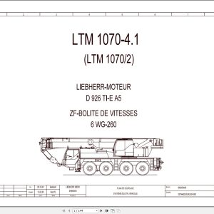 Liebherr Crane LTM 1070 4.1 Z59026 Electric and Hydraulic Diagrams FR 1