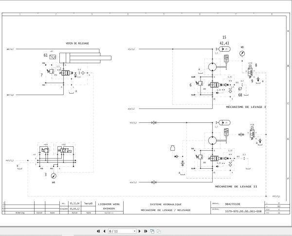 Liebherr Crane LTM 1070 4.1 Z59026 Electric and Hydraulic Diagrams FR 2