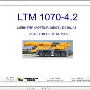 Liebherr Crane LTM 1070 4.2 Z59936 Electric and Hydraulic Diagrams FR 1
