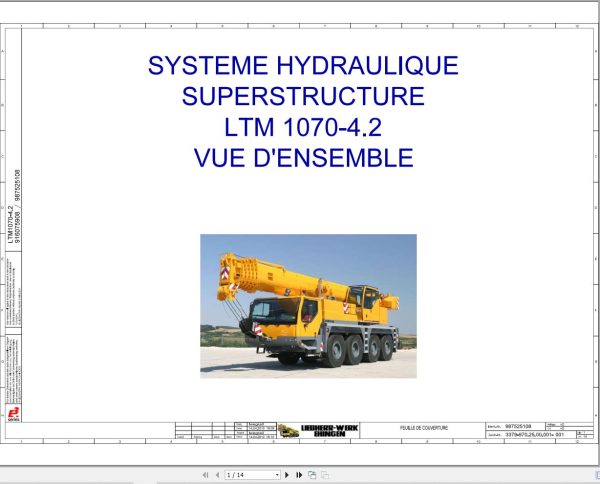 Liebherr Crane LTM 1070 4.2 Z59936 Electric and Hydraulic Diagrams FR 3