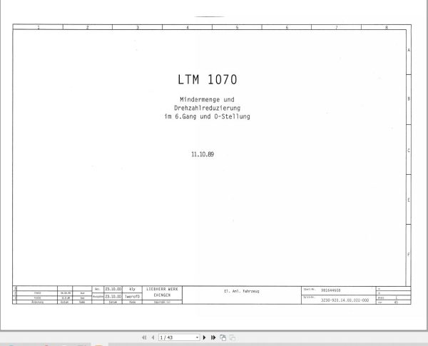 Liebherr Crane LTM 1070 Z16229 Electric and Hydraulic Diagrams DE 1