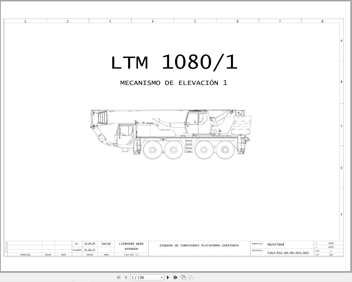 Liebherr Crane LTM 1080 1 Z23823 Electric and Hydraulic Diagrams ES 1
