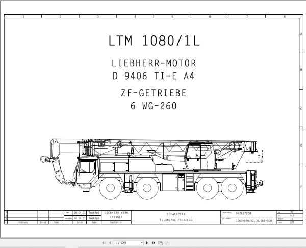 Liebherr Crane LTM 1080 L Z61528 Electric and Hydraulic Diagrams DE 1