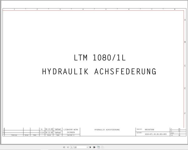 Liebherr Crane LTM 1080 L Z61528 Electric and Hydraulic Diagrams DE 3