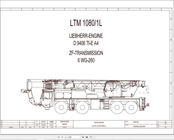 Liebherr Crane LTM 1080 L Z61528 Electric and Hydraulic Diagrams EN 1