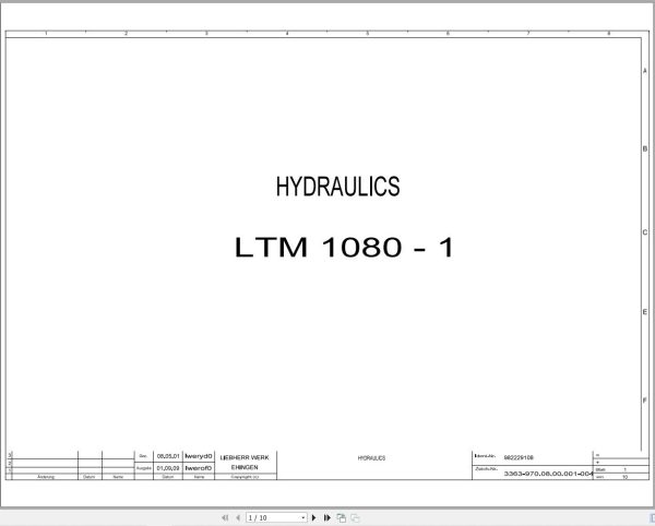 Liebherr Crane LTM 1080 L Z61528 Electric and Hydraulic Diagrams EN 3