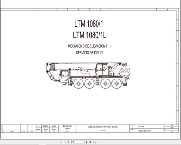 Liebherr Crane LTM 1080 L Z61528 Electric and Hydraulic Diagrams ES 1