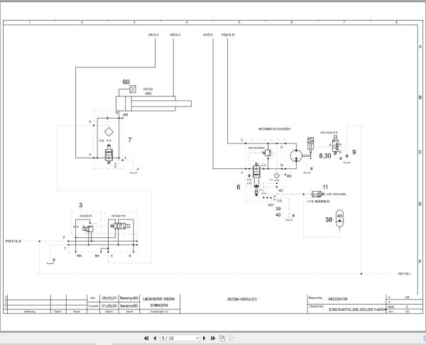 Liebherr Crane LTM 1080 L Z61528 Electric and Hydraulic Diagrams ES 3