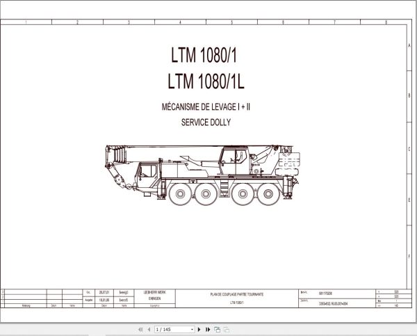 Liebherr Crane LTM 1080 L Z61528 Electric and Hydraulic Diagrams FR 1