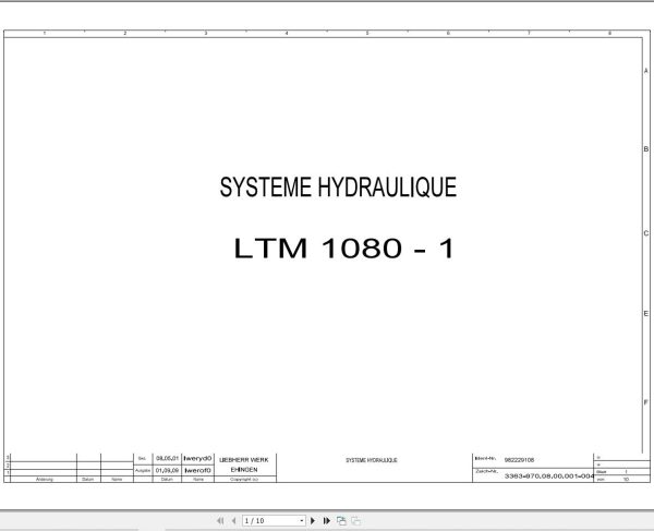 Liebherr Crane LTM 1080 L Z61528 Electric and Hydraulic Diagrams FR 3