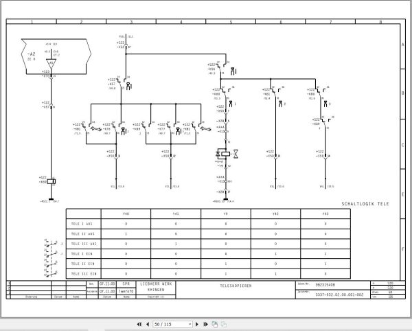 Liebherr Crane LTM 1090 1 Z22814 Electric and Hydraulic Diagrams DE 2