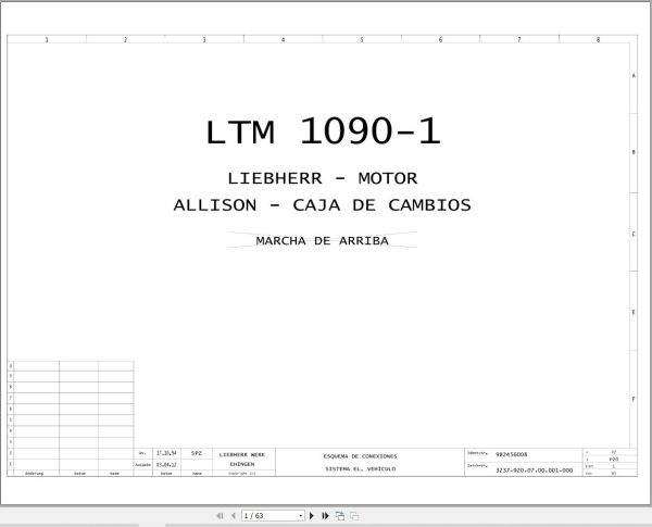 Liebherr Crane LTM 1090 1 Z22814 Electric and Hydraulic Diagrams ES 1