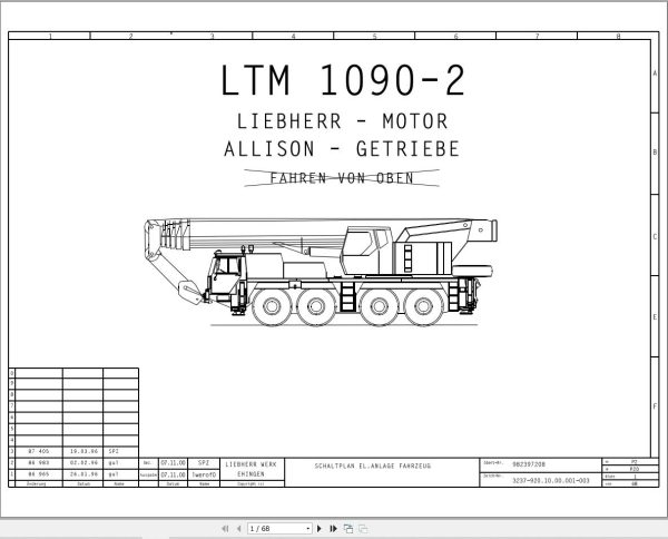 Liebherr Crane LTM 1090 2 Z23053 Electric and Hydraulic Diagrams DE 1