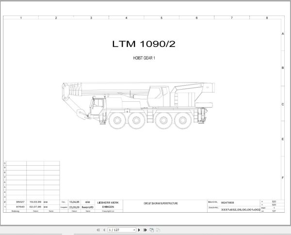 Liebherr Crane LTM 1090 2 Z23053 Electric and Hydraulic Diagrams EN 1