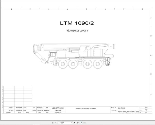 Liebherr Crane LTM 1090 2 Z23053 Electric and Hydraulic Diagrams FR 1