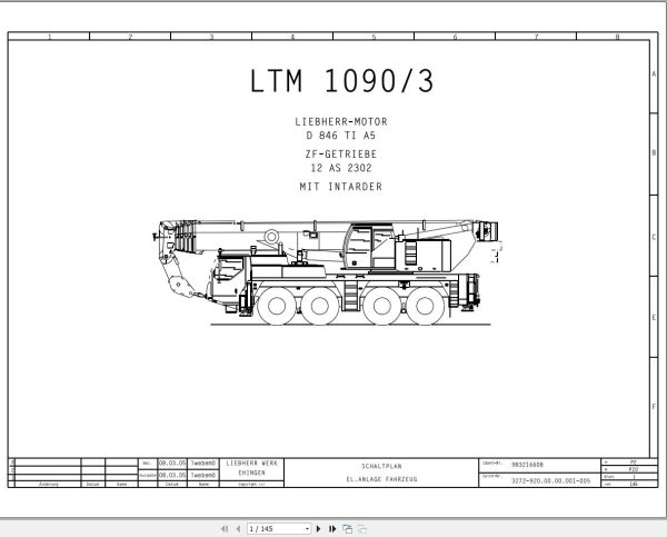 Liebherr Crane LTM 1090 3 Z63250 Electric and Hydraulic Diagrams DE 1