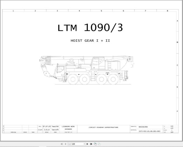Liebherr Crane LTM 1090 3 Z63250 Electric and Hydraulic Diagrams EN 1