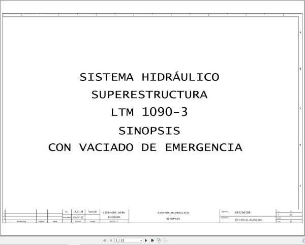 Liebherr Crane LTM 1090 3 Z63250 Electric and Hydraulic Diagrams ES 3