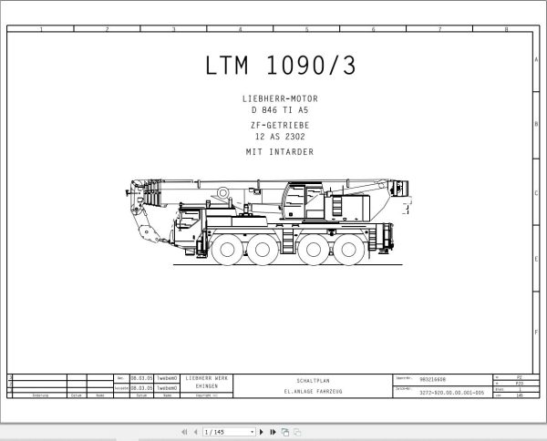 Liebherr Crane LTM 1090 3 Z63252 Electric and Hydraulic Diagrams DE 1