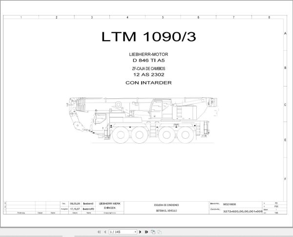 Liebherr Crane LTM 1090 3 Z63252 Electric and Hydraulic Diagrams ES 1
