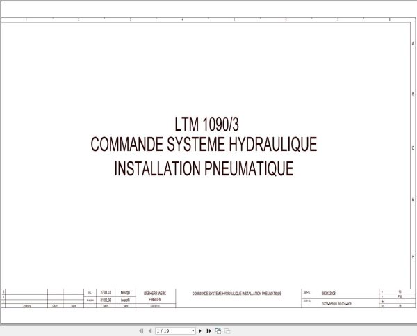 Liebherr Crane LTM 1090 3 Z63252 Electric and Hydraulic Diagrams FR 3