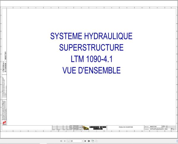 Liebherr Crane LTM 1090 4.1 Z90250 Electric and Hydraulic Diagrams FR 3