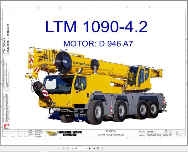 Liebherr Crane LTM 1090 4.2 Z43900 Electric and Hydraulic Diagrams DE 1