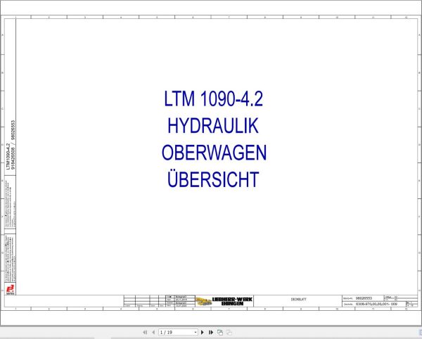 Liebherr Crane LTM 1090 4.2 Z43900 Electric and Hydraulic Diagrams DE 3