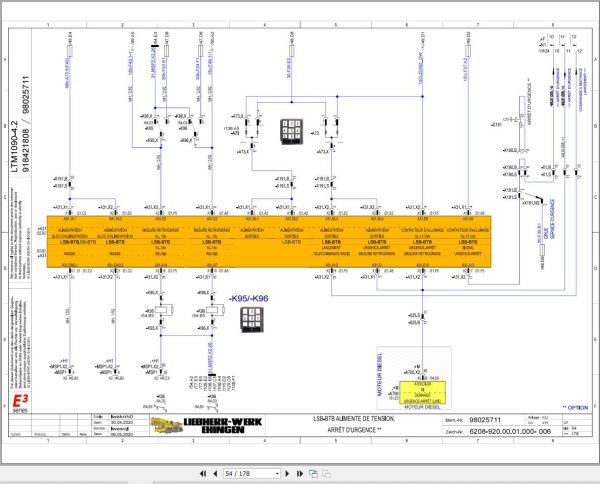 Liebherr Crane LTM 1090 4.2 Z43900 Electric and Hydraulic Diagrams FR 2