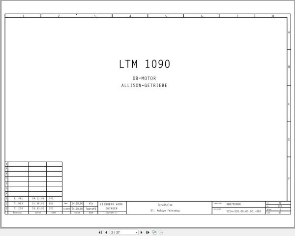 Liebherr Crane LTM 1090 Z16406 Electric and Hydraulic Diagrams DE 1